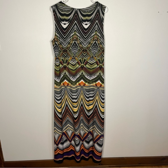 Chico’s maxi dress multicolor sleeveless pullover geometric size 2 (12) - Picture 8 of 9
